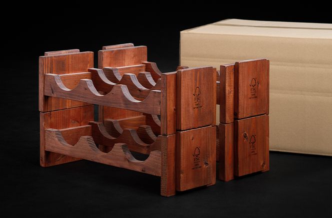 ワインラック「4段」　アンティーク感あふれるワインラック 【受注生産商品】 BHRA002