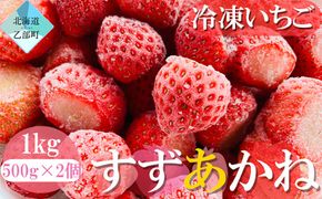 いつでも北海道のいちごをお届け【山科農園の冷凍すずあかね：1kg】＜ 北海道 道産 いちご イチゴ すずあかね 夏いちご アイス ＞