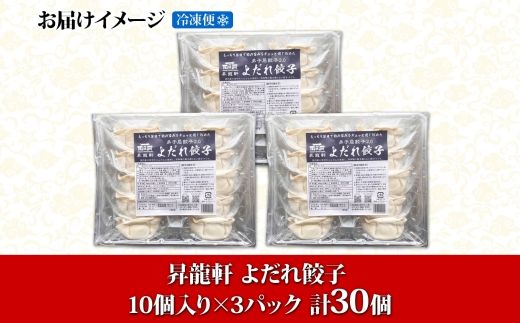 1811. よだれ餃子 10個入 3パック 計30個 餃子 ぎょうざ ギョウザ ギョーザ 生餃子 冷凍 中華 豚 肉 野菜 厚皮 惣菜 お取り寄せ 昇龍軒 送料無料 北海道 弟子屈町 12000円