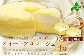 【毎月定期便】二層のチーズケーキスイート・フロマージュ 12cm×2台×12ヵ月定期便【be051-0991-100-12】