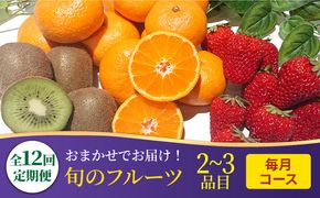 【12回 定期便】季節の果物 詰め合わせ フルーツセット 旬の果物をお任せで2〜3品目お届け (2〜3品目×12回) / 果物 セット 南島原市 / 吉岡青果 [SCZ014]