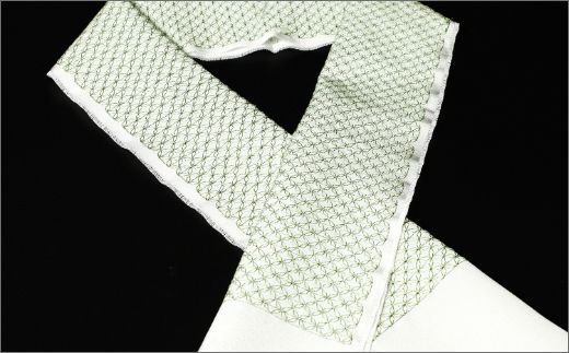 刺繍半衿（半襟）グリーン　AM00268
