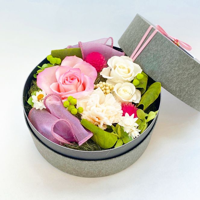 AJ012-1 プリザーブドフラワーアレンジ 【レガロ/ローズパール】春日部市 シュガーパイン