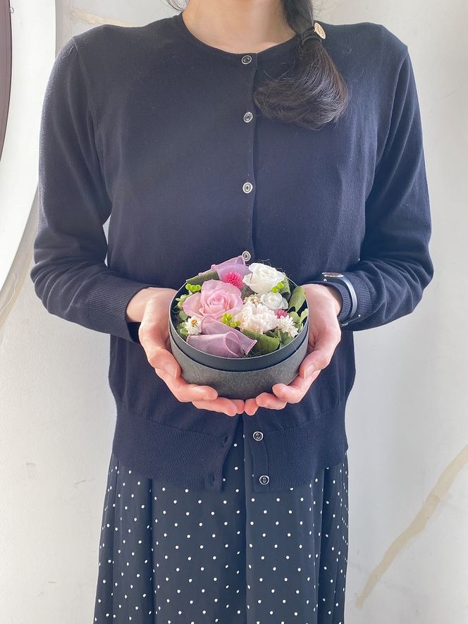 AJ012-1 プリザーブドフラワーアレンジ 【レガロ/ローズパール】春日部市 シュガーパイン