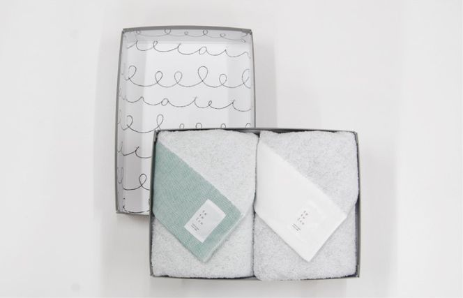 099H3329 銀の糸と雪音加工 バスタオル 2枚 A4サイズの収納箱入り 【泉州タオル 国産 吸水 普段使い シンプル 日用品】