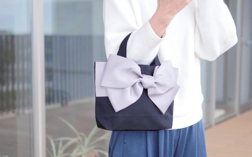 ハンドメイド作家作品】candy bag ( グレー )& ヘアゴム 1個 セット《築上町》【＊serendipity＊】 [ABAS015]