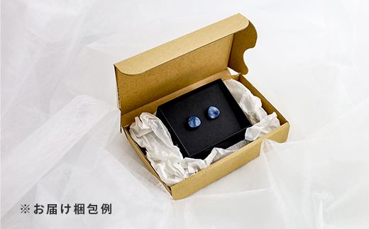 【奏華舎】～装う土佐和紙～ 手漉き藍紙イヤリング（藍  / サンカク  / アレルギー対応）