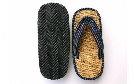 七島イで編んだ下駄風雪駄（男性用2Lサイズ）_29214A