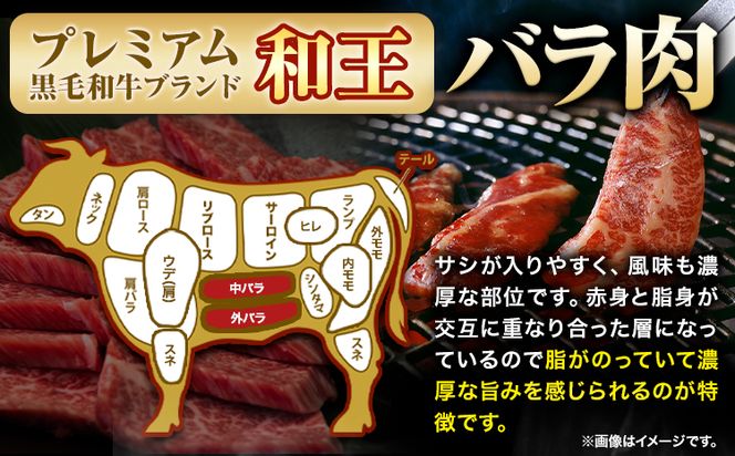くまもと黒毛和牛 和王 バラ 霜降り 焼肉切り落とし 550g A5 A4 等級《30日以内に出荷予定(土日祝除く)》熊本県 長洲町 黒毛和牛 牛肉 冷凍 個別 取分け 小分け チャック付き バラ凍結 肉 お肉 焼き肉 焼き肉用---ng_fwow_30d_r7_12000_550g---