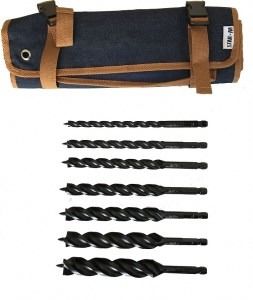 【電気の配線工事の穴あけに!!】クギ切りドリル7本+Drill　Roll Bagセット