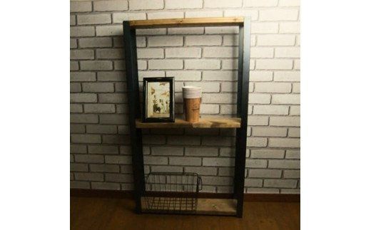 無垢材  収納 シェルフ ラック 飾り棚 Sサイズ ロング [新星金属製作所 大阪府 守口市 20940904] リビング 子供部屋 トイレ アイアン インテリア