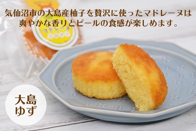 【和菓子職人が作る】気仙沼マドレーヌ 2種10個 [菓匠 紅梅 宮城県 気仙沼市 20563591] 菓子 お菓子 おやつ マドレーヌ ゆず 小分け 常温