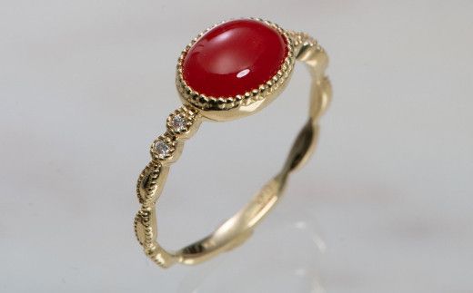 ［選べる］赤サンゴのファッションリング　kn044