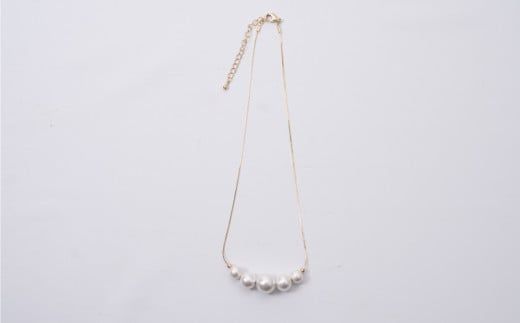 GL002コットンパール「ホワイト」ゴールドチェーンネックレス