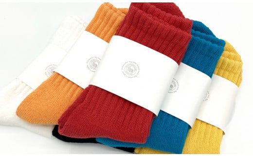 80's カラーバリエーションで気分を上げる!!無地ローゲージ足底パイルスケーターソックス 6足セット