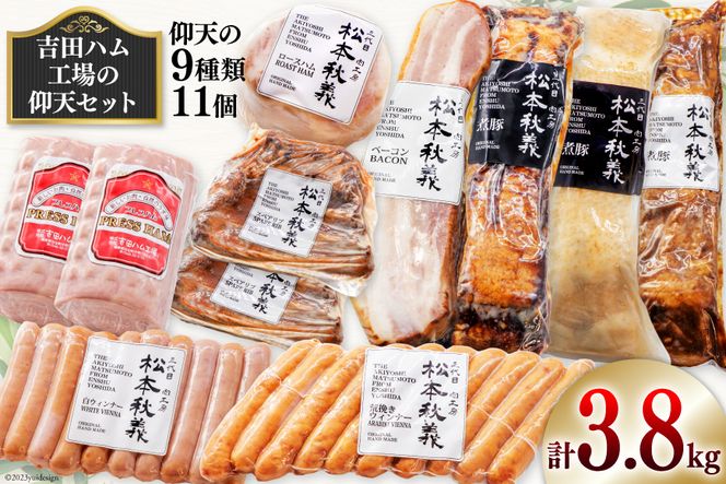 【吉田ハム工場の仰天セット】3.8kg 仰天の9種類 [吉田ハム工場（三代目！肉工房松本秋義） 静岡県 吉田町 1116196] 煮豚 ベーコン ハム スペアリブ ウインナーソーセージ 肉 加工品 おかず 惣菜 セット