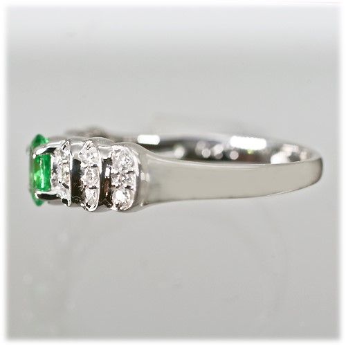 グリーンガーネット リング 0.3ct K18WG （111007）　BR-15