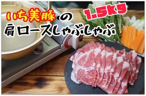 S210 小分けで便利！いち美豚　肩ロース しゃぶしゃぶ500g×3パック （合計1.5kg）