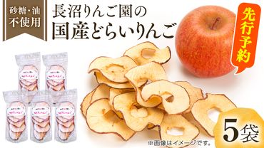 [ 先行予約 ]長沼りんご園 の どらいりんご 5袋 [ 2024年8月より発送開始〜 ] 砂糖不使用 オイル不使用 皮ごとカット ドライフルーツ 乾燥りんご 果物 りんご 国産 アップル リンゴ ドライアップル 自然派おやつ ヨーグルトに プチギフト [AT004us]
