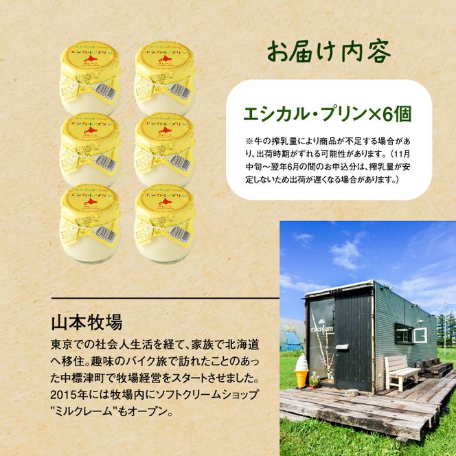 養老牛放牧牛乳使用エシカル・プリン×6個【1301301】