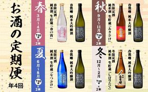 【定期便】春鶯囀　季節限定のお酒と純米大吟醸酒の2本セット＜年4回発送＞ 日本酒 地酒 山梨 富士川町