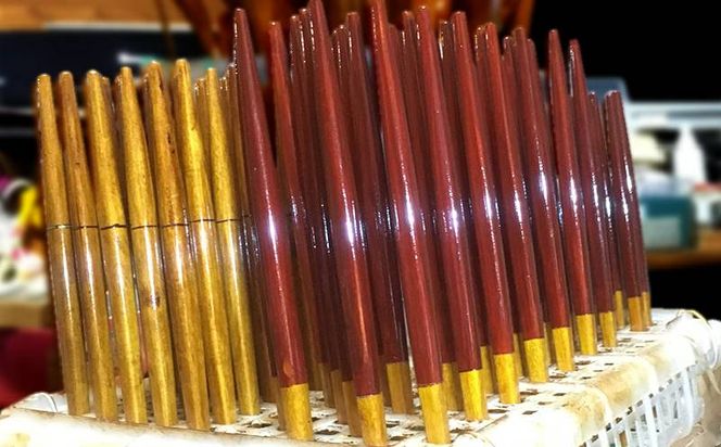 【大宜味村】琉球箸 2膳 シークヮーサー漆仕上げ お箸 はし おはし 手作り 伝統 沖縄 大宜味村 おきなわ 送料無料 自分用 ギフト プレゼント ふるさと納税 お土産 伝統工芸 伝統工芸品 箱入り 箸 いぎみ てぃぐま