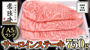 【 常陸牛 】 厳選 A5ランク サーロインステーキ 250g × 3枚 ( 茨城県共通返礼品 ) 国産 A5 サーロイン ステーキ お肉 肉 焼肉 焼き肉 バーベキュー BBQ ブランド牛 [BM053us]