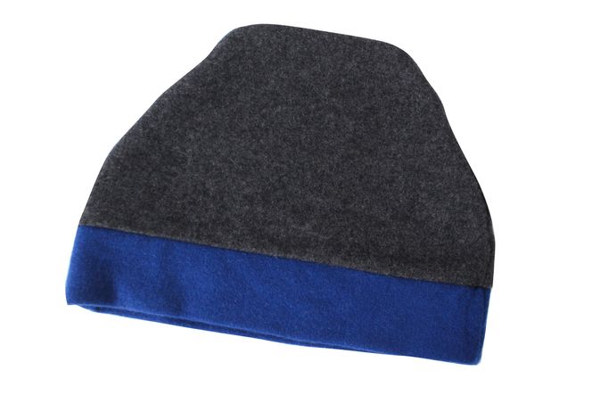 D26-04 SKINCASHMERE KNITCAP 大人用【チャコールグレー×ブルー】