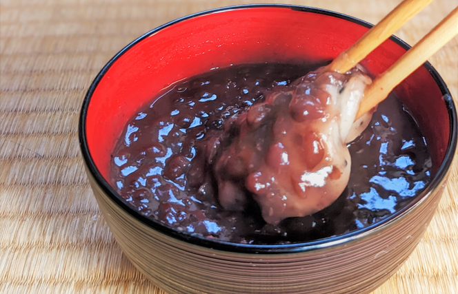 099H4040 老舗和菓子屋さんの杵つき生丸餅（ゴマ）12個＆つぶあん 200g×3セット