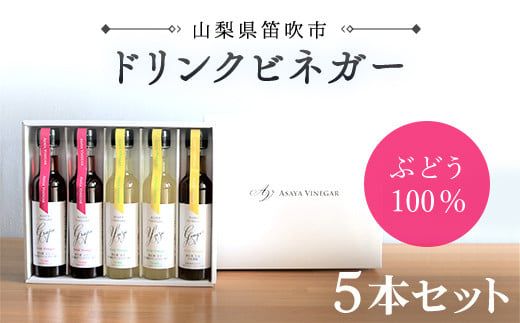 [満点☆青空レストランで紹介されました!]ドリンクビネガー 5本セット飲む酢(ぶどう×2本、ゆず×2本、生姜×1本) ※ギフト箱入り 182-007