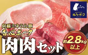 香心ポーク たっぷり肉肉セット 約2.8kg以上 有限会社コーシン《30日以内に出荷予定(土日祝除く)》 熊本 大津町 豚肉 豚 もも肉 モモ肉 ステーキ しゃぶしゃぶ すき焼き とんかつ 焼肉 送料無料---so_fksnnknk_30d_23_45000_2800g---