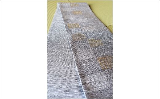 丹後帯 半幅帯「源氏香」（グレー） FY00031