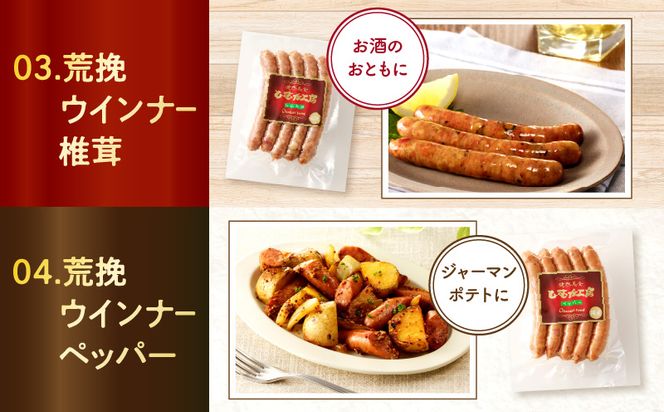 宮崎県産豚肉ウインナーセット（合計1.2kg 8種類）_M009-008