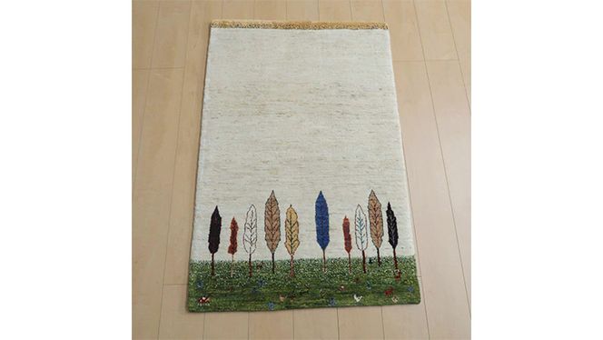 【限定1品】ギャッベ ルリバフ 125×81cm 手織り 最高級 天然 ウール100% 草木染 リビングサイズ おしゃれ かわいい モダン 北欧 ラグ 絨毯 マット ラグマット (HS-11087） カーペット ギャベ 床暖房対応 ホットカーペット対応 [BP227-NT]