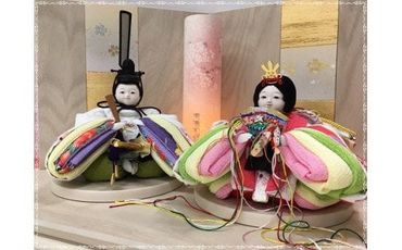 350.伝統工芸士 蘇童のひな人形『手まり雛 ころろ』白桜　コンパクト親王飾り