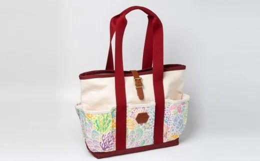 「琉球帆布」アートクラフトマンバッグ （pokke104 サンゴの花畑） - 実用性 帆布 トート キャンバス生地 丈夫 ベーシック おしゃれ ファッション お出かけ かばん 鞄 手仕事 手づくり ハンドメイド 琉球帆布 伝統技術 沖縄県 八重瀬町【価格改定】
