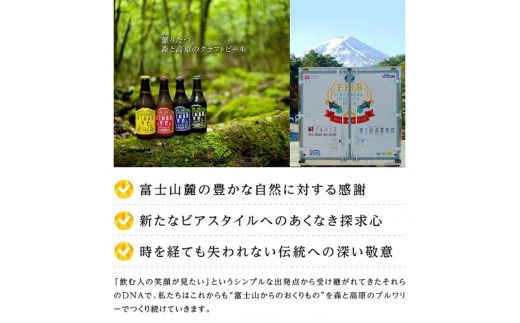   富士桜高原ビール 定番4種12本セット クール便配送 ビール 地ビール 飲み比べ 瓶ビール お酒 酒 詰め合わせ クラフトビール 富士桜高原麦酒 ギフト 贈答 お中元 お歳暮 誕生日 山梨県 笛吹市 100-013