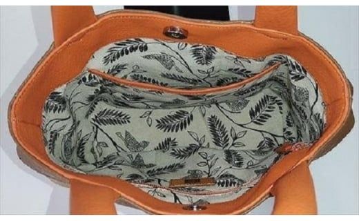 「鞄工房　香」三色フリルトートバッグ オレンジ FAA3032