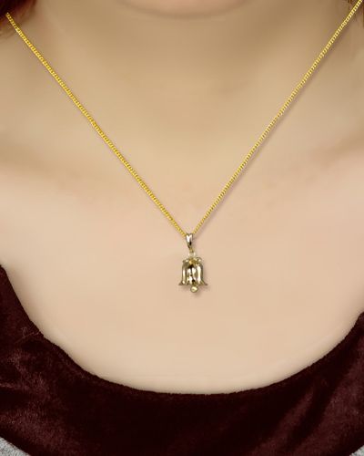 ダイヤモンド ペンダント スズランベル K24 純金  （21123）　BR-47