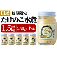 a530 数量限定！黄金北山筍(小)250g×6本合計約1.5kg【北山校区コミュニティ協議会】姶良市 国産 たけのこ タケノコ 小分け 瓶詰め 水煮 野菜