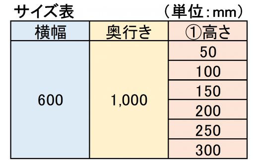 セミオーダー【ストレート】「カースロープ」【横幅600mm、奥行1000mm、高さ50～300mm】