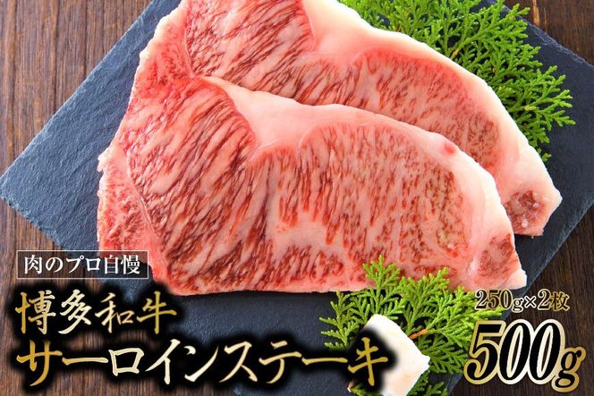 博多和牛 A4以上 サーロインステーキ 250g×2枚 [MEAT PLUS 福岡県 筑紫野市 21761002] 牛肉 和牛 牛 黒毛和牛 冷凍