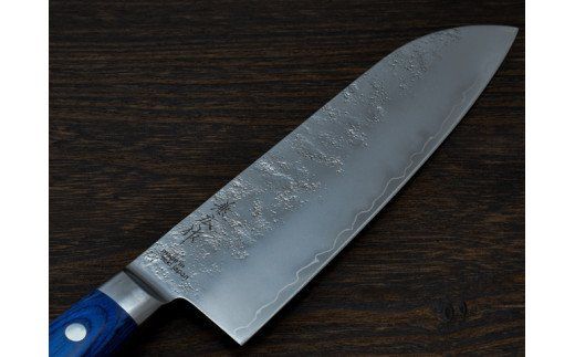 H30-59 兼広作 三層 三徳包丁【砂地加工】