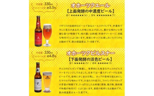 【3ヶ月定期便】オホーツクビール 4本 ( ビール 地酒 地ビール 麦芽 定期便 3ヶ月定期便 オールモルトビール お酒 アルコール 酒 瓶 瓶ビール )【999-0027】