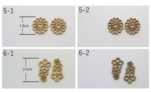 選べる木製ピアス（1ペア）　◇お花のデザインからアマビエまで◇【0tsuchi00361】