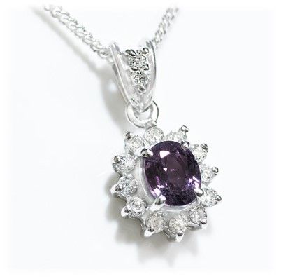 カラーチェンジガーネット ペンダント 0.5ct K10WG (13403)