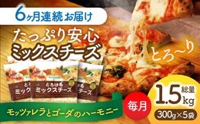 【6回定期便】 ミックスチーズセット　300g×5袋　6ヵ月お届け　合計9kg　チーズ　大容量　個包装　愛西市／株式会社ヨシダコーポレーション[AEAA004]