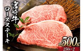 牛肉 宮崎牛 ロースステーキ 250g×2 計500g [ミヤチク 宮崎県 日向市 452060614] 肉 黒毛和牛 ステーキ ロース 冷凍