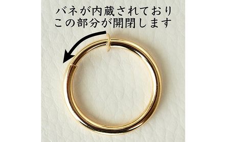 K18 イエローゴールド ピアスに見える 地金 イヤリング(直径30mm) 保証書付 KO-0015 SWAD012
