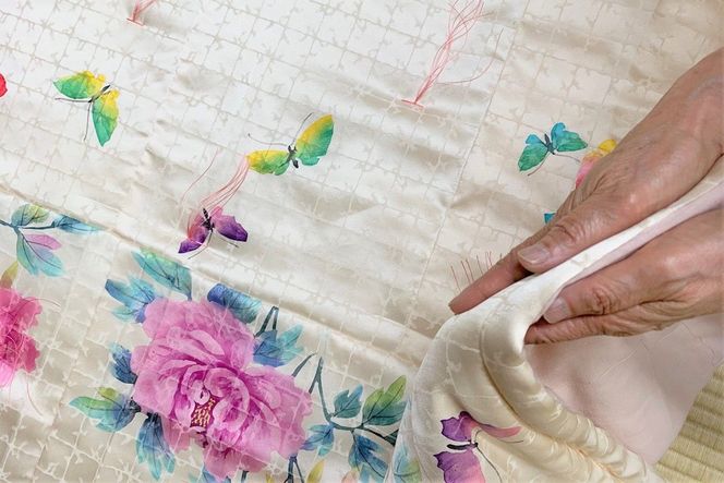 着物リメイク　近江手引き真綿　肌掛ふとん　500ｇ　HT00063